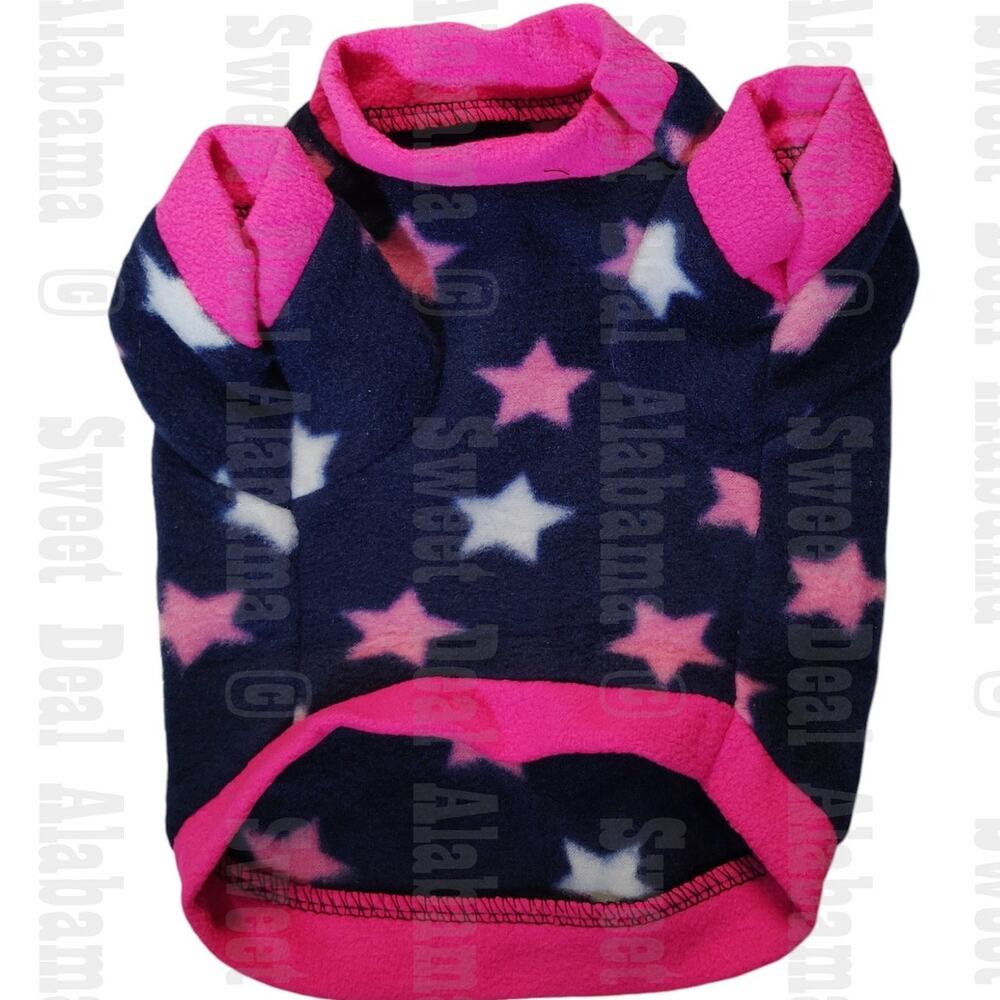 Born To Be Loved Cute Pet Dog Warm Fleece Sweater, Small, Blue with Stars